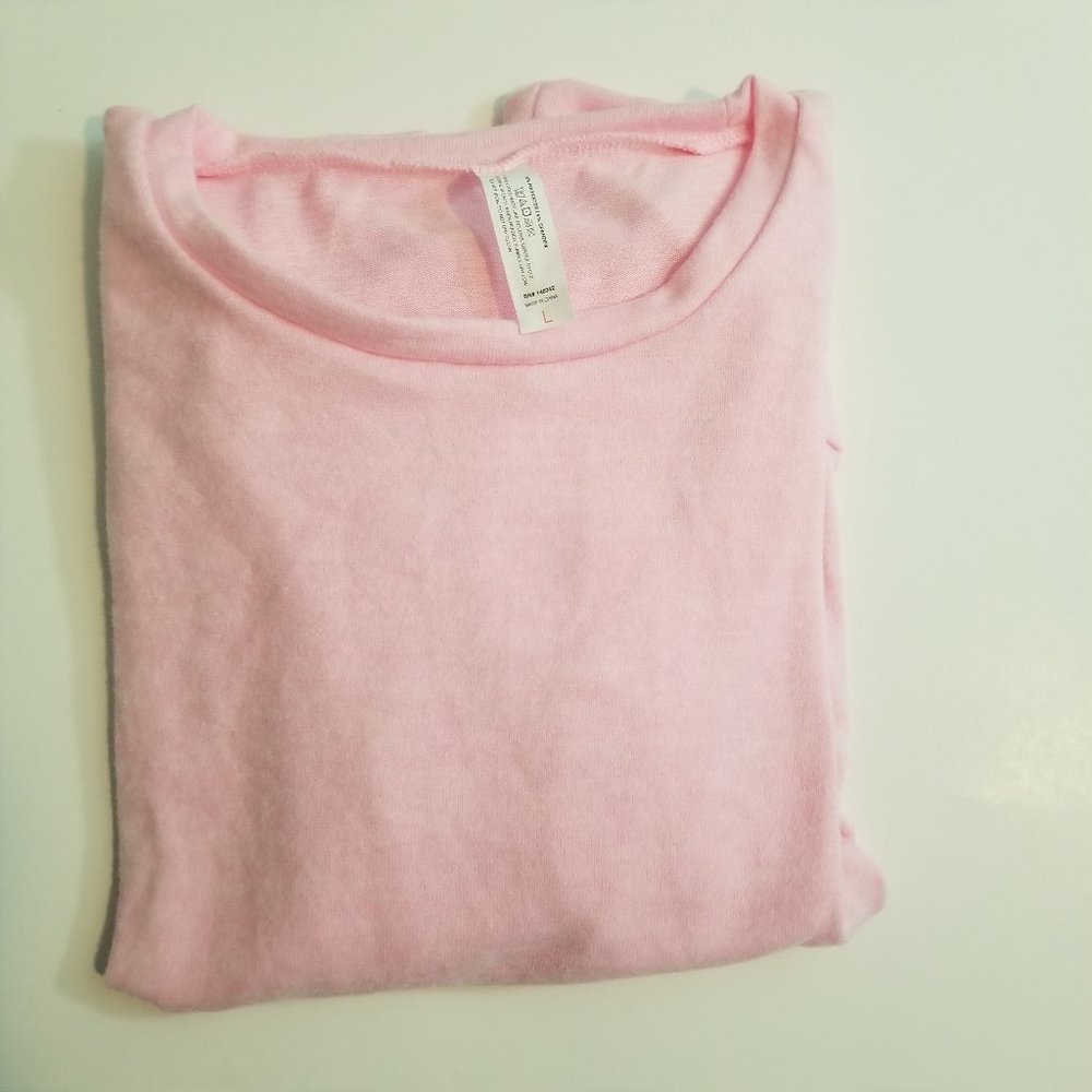 Juniors Long Sleeve Pink  SweatShirt - Picture 2 of 4